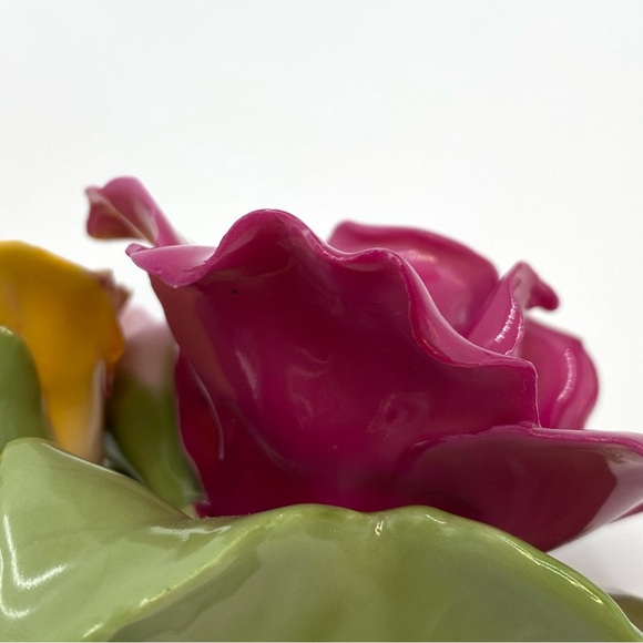 Set of 2 Royal Albert Old Country Roses Pink Yellow Sculpted Taper Candle Holder - Picture 10 of 16